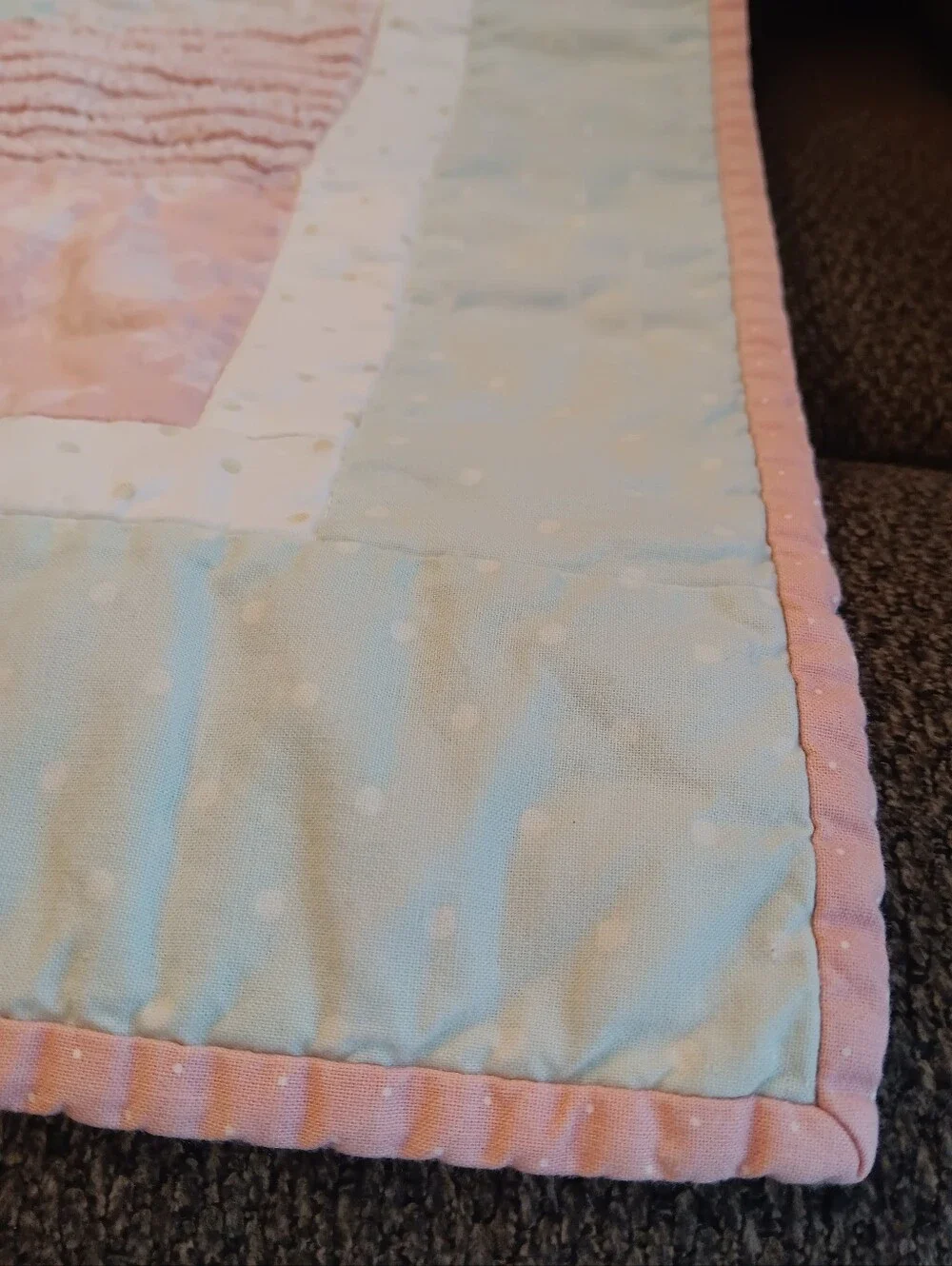 Homemade 44 X 34 Baby Girl Quilt